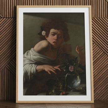 Boy Bitten by a Lizard - Caravaggio Art Print / Canvas, 24x32’’ / 61x81cm / Natural Frame / Matboard, Posters Prints & Visual Artwork, Toby