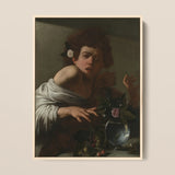 Boy Bitten by a Lizard - Caravaggio Art Print / Canvas Framed Reproduction Caravaggio’s ?The Girl Flower Hair” Young, Italian Baroque Shock, S