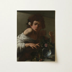 Boy Bitten by a Lizard - Caravaggio Art Print / Canvas Reproduction Caravaggio’s ?The Saint Matthew” Young Man Dark, Italian Baroque Shock, S
