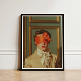 Framed Portrait Person Curly Hair Orange Blindfold Cream-colored Gay Erotica Art, Silence, a Figure Poised, 18th Century