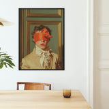 Boy Next Door - 18th Century Gay Erotica Art Print / Canvas Framed Portrait Person Beige Coat White Cravat Blindfolded, Silence, a Figure