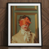 Boy Next Door - 18th Century Gay Erotica Art Print / Canvas Framed Portrait Person Curly Hair Orange Blindfold Cream-colored, Silence,