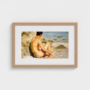Boy on a Beach - Henry Scott Tuke Art Print / Canvas Cornish, Body’s Mute Architecture, Soft Umbers Lap Prints