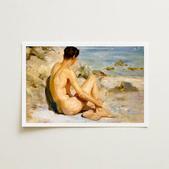 Boy on a Beach - Henry Scott Tuke Art Print / Canvas Cornish, Body’s Mute Architecture, Soft Umbers Lap Prints
