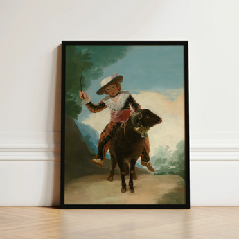 Boy on a Ram - Francisco De Goya Romanticism Art Print / Canvas Framed Portrait Young Traditional Attire Dark, Goya’s Prints