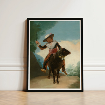 Boy on a Ram - Francisco De Goya Romanticism Art Print / Canvas Framed Child Traditional Attire Dark, Goya’s Prints