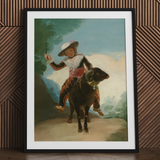 Boy on a Ram - Francisco De Goya Romantik-Kunstdruck / Leinwand, 24x32’’ / 61x81cm / Schwarzer Rahmen / Passepartout, Poster Drucke & Visual