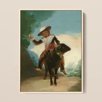 Boy on a Ram - Francisco De Goya Romanticism Art Print / Canvas, 12x16’’ / 31x41cm / Natural Frame, Posters Prints & Visual Artwork, Toby
