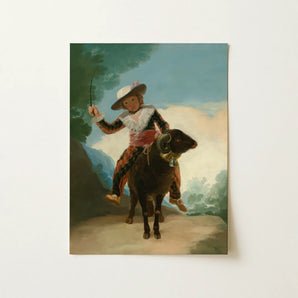 Boy on a Ram - Francisco De Goya Romanticism Art Print / Canvas, 12x16’’ / 31x41cm / Unframed / no Border, Posters Prints & Visual Artwork,