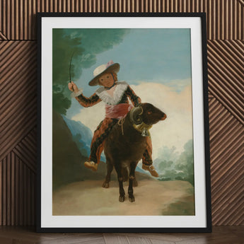 Boy on a Ram - Francisco De Goya Romanticism Art Print / Canvas Framed Young Period Attire Dark, Goya’s Prints