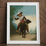 Boy on a Ram - Francisco De Goya Romanticism Art Print / Canvas White-framed Classical Painting Child Ornate Attire Dark, Goya’s Prints