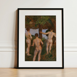 Boys on the Beach - Károly Ferenczy Fine Art Print / Canvas Black-framed Art Print Classical Oil Painting Three Nude Ferenczy Fine Art,