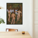 Boys on the Beach - Károly Ferenczy Fine Art Print / Canvas Framed Painting Three Nude Figures Outdoor Rendered Impressionistic Ferenczy