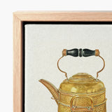 Brass Kettle - Frank M. Keane 1930s Kitchen Art Print / Canvas Antique-style Black Wooden Handle Hammered Metal Decorative, Prints