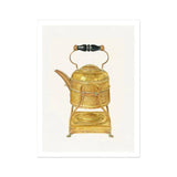 Brass Kettle - Frank M. Keane 1930s Kitchen Art Print / Canvas Ornate Brass Teapot Stand Decorative Etched Patterns Keane Kitchen, Kitchen