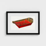 Bread Tray - Mildred Ford 1930s Kitchen Art Print / Canvas Vibrant Red Hand-painted Wooden Sleigh Intricate Gold Green Ford’s, Vintage