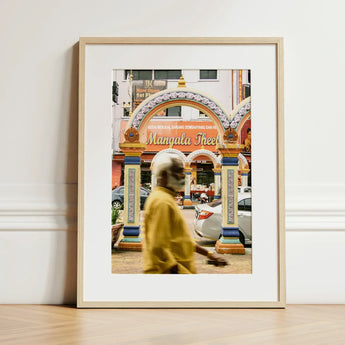 Brickfields - Kuala Lumpur Street Photography Art Print / Canvas Framed Photograph Light Wood Frame White Mat Man, Arresting, Prints