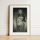 The Bride - Max Dupain Art Print / Canvas Black-and-white Framed Photograph Light Wood Frame Woman Draped Wide-mesh Fishing Net, Drapes,