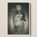 The Bride - Max Dupain Art Print / Canvas Black-and-white Framed Photograph Woman Draped Sheer Mesh Veil Wide-mesh Fishing Net, Drapes,