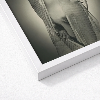 White Framed Black Photograph Person Textured Sheer Garment Wide-mesh Fishing Net, Drapes, Open Lattice Pressing, Shadow-diamonds, Studio