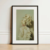 Bright Side - Surreal High Fashion Art Print / Canvas Framed Figure Off-white Ruffled Garment Fabric, Ethereal Metamorphosis,