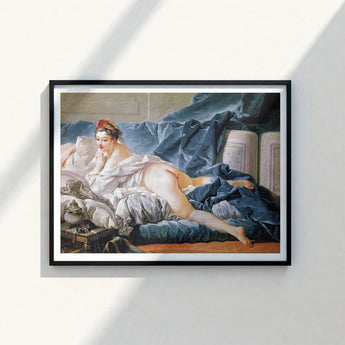 Black-framed Reproduction Jean-antoine Watteau’s ?The Embrace” Classical Nude François Boucher’s Brunette Odalisque, 18th-century Rococo M