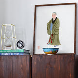 Buddhistischer Mönch – Kunstdruck der Kleidung der Qing-Dynastie / Leinwand, Poster-Drucke & visuelle Kunstwerke, Toby Leon