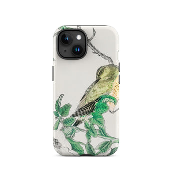 Bulbul and Rugosa - Numata Kashu Shūchō Gafu Iphone Case 15 / Matte Bird-themed Iphone Case Numata Kashu, Pocket-sized Avian Symphony, Gafu