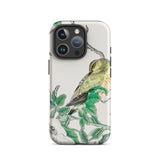Bulbul and Rugosa - Numata Kashu Shūchō Gafu Iphone Case 16 Pro / Matte Bird-themed Phone Case Numata Kashu, Pocket-sized Avian Symphony,