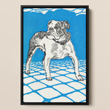 Bulldog - Moriz Jung Lithograph Dog Art Print / Canvas, 12x18’’ / 31x46cm / Black Frame, Posters Prints & Visual Artwork, Toby Leon