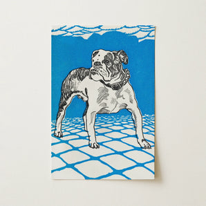 Bulldog - Moriz Jung Lithograph Dog Art Print / Canvas, 12x18’’ / 31x46cm / Unframed / no Border, Posters Prints & Visual Artwork, Toby Leon