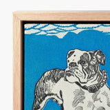 Bulldog - Moriz Jung Lithograph Dog Art Print / Canvas Blue Artwork Black Ink Illustration Light Jung’s, Leaps, Prints