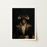 Bullish - Horny Gay Matador Art Print / Canvas Framed Portrait Man Traditional Attire Ornate Gold-embroidered Black, Queer Power Incarnate,