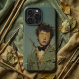 Bullseye - Neo-baroque Gay Military Phone Case Teal-colored Phone Case Detailed Illustration Young Man Curly Gay Military Iphone, Iphone