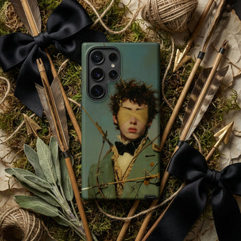 Bullseye - Neo-baroque Gay Military Phone Case Teal-colored Phone Case Portrait Young Man Curly Hair Gay Military Iphone, Iphone Case,