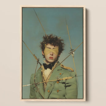 Bullseye - Stampa artistica militare gay surrealista del XVIII secolo / Tela, 12x18’’ / 31x46cm / Cornice naturale, Poster Stampe & Visual Artwork, Toby