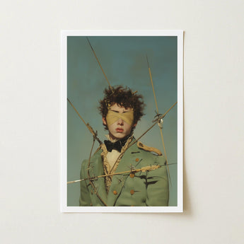 Bullseye - Surreal 18th Century Gay Military Art Print / Canvas Framed Person Olive-green Double-breasted Coat Gold Saint Sebastian, Prints