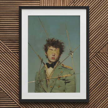 Bullseye - Surreal 18th Century Gay Military Art Print / Canvas Black Framed Poster White Mat Green Jacket Man Saint Sebastian, Prints