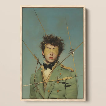 Bullseye - Surreal 18th Century Gay Military Art Print / Canvas Framed Art Print Portrait Person Olive-green Military-style Coat Saint