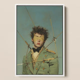 Bullseye - Surreal 18th Century Gay Military Art Print / Canvas Framed Portrait Young Man Olive-green Double-breasted Coat Saint Sebastian,