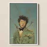 Bullseye - Surreal 18th Century Gay Military Art Print / Canvas Framed Portrait Print Young Man Olive-green Double-breasted Coat Saint