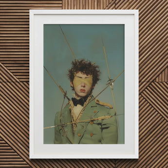 Bullseye - Surreal 18th Century Gay Military Art Print / Canvas Green Military-style Jacket Bow Tie White Frame Saint Sebastian, Prints