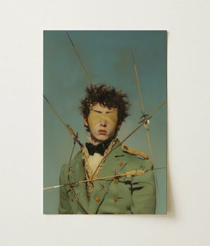 Rectangular Art Print Portrait Person Olive-green Military-style Coat Saint Sebastian, Surreal 18th Century, Gay Military