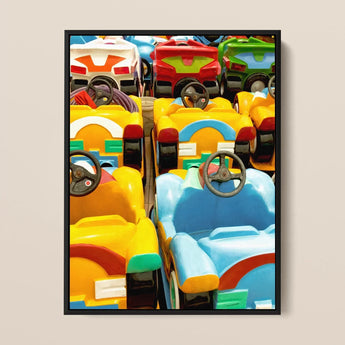 Bumper to Giclée Print / Canvas Vibrant Framed Poster Colorful Array Plastic Children’s Ride-on, Waking Dream, Prints