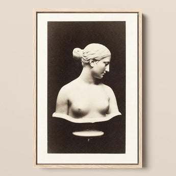 Bust of Greek Slave - Hiram Powers Art Print / Canvas, 12x18’’ / 31x46cm / Natural Frame, Posters Prints & Visual Artwork, Toby Leon
