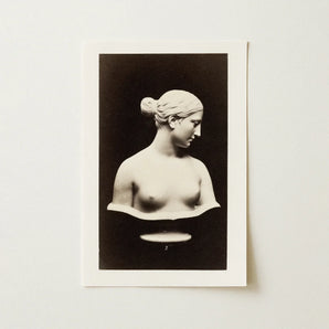 Bust of Greek Slave - Hiram Powers Art Print / Canvas Black-and-white Photographic Classical Marble Woman Hair, Young Tilts, Cycladic