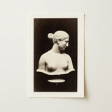 Bust of Greek Slave - Hiram Powers Art Print / Canvas Black-and-white Photographic Classical Marble Woman Hair, Young Tilts, Cycladic