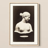 Bust of Greek Slave - Hiram Powers Art Print / Canvas Framed Black-and-white Photograph Classical Marble Bust Sculpture Woman Hiram Powers,