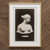 Bust of Greek Slave - Hiram Powers Art Print / Canvas Framed Black-and-white Photographic Classical Marble Woman, Young Tilts, Cycladic