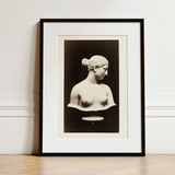Bust of Greek Slave - Hiram Powers Art Print / Canvas, Hiram Powers, Greek Slave, Young Woman Tilts, Cycladic Stillness Running, Bare